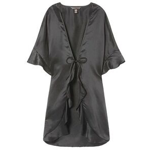 Victoria’s Secret One Size Black Satin Robe